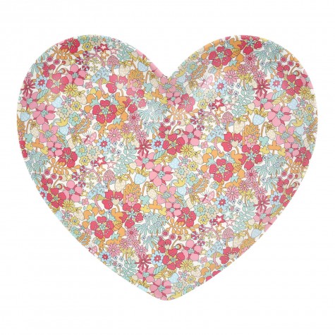 Piatto a forma di cuore con stampa floreale Liberty |