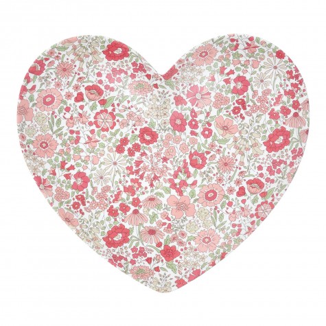 Piatto a forma di cuore con stampa floreale Liberty |