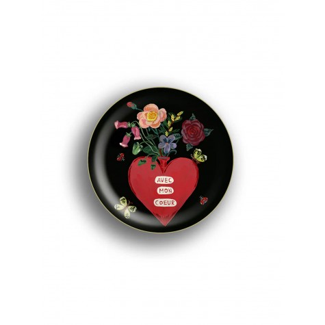 Mini vassoio in legno con scritta Avec Mon Coeur | Gallinasmilza