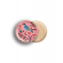 Mini vassoio in legno con uccellino e scritta Bonjour | 2