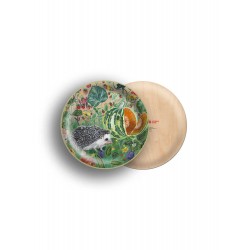 Mini vassoio circolare in legno con riccio | Gallinasmilza 2