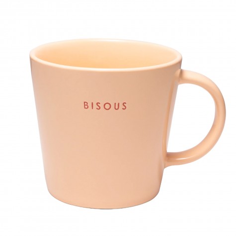 Tazza mug in ceramica rosa "Bisous" | Gallinasmilza