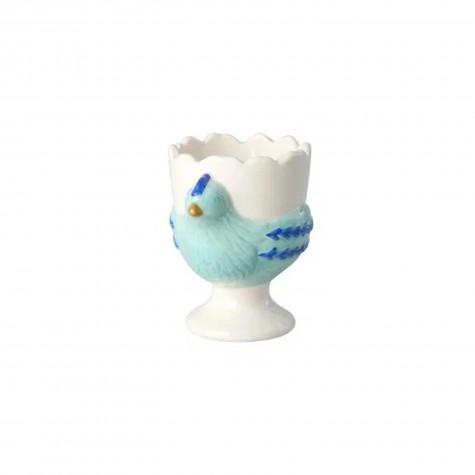 Portauovo in ceramica a forma di gallina turchese |
