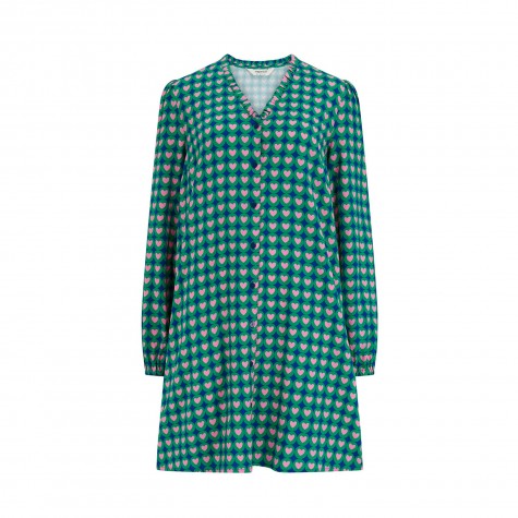 Mini abito verde/blu navy con cuori