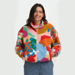 Felpa multicolor con zip e... 2