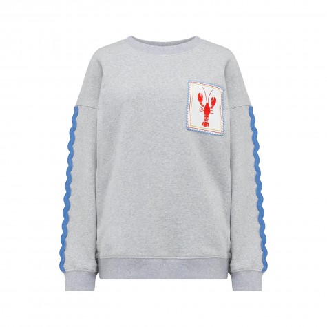 Felpa girocollo donna con aragosta | Gallinasmilza
