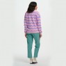 Felpa girocollo donna con onde rosa e viola | Gallinasmilza