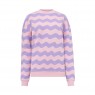 Felpa girocollo donna con onde rosa e viola | Gallinasmilza