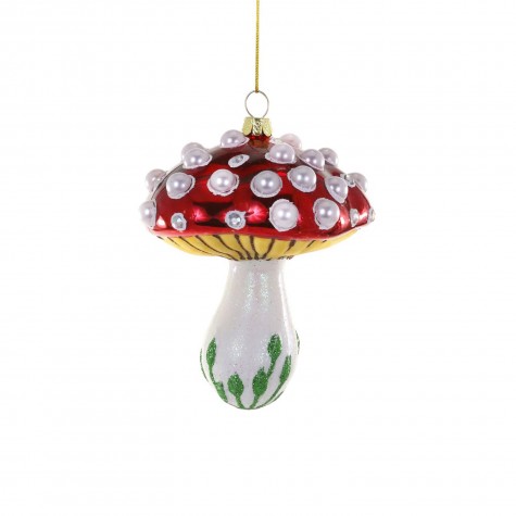 Decorazione in vetro soffiato a forma di fungo Amanita con