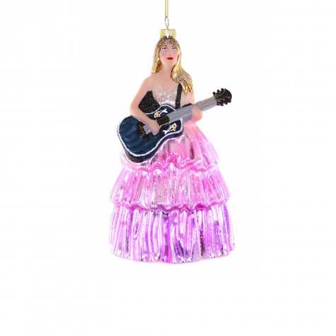 Decorazione in vetro soffiato di Taylor Swift con la chitarra |
