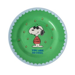 Piatto verde da dolce con Snoopy Joe Cool | Gallinasmilza