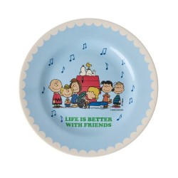 Piatto azzurro da dolce con Snoopy&Friends | Gallinasmilza