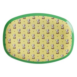 Piatto ovale giallo con Snoopy sui pattini | Gallinasmilza