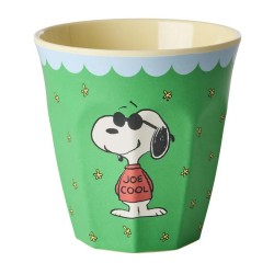 Bicchiere medio verde con Snoopy Joe Cool | Gallinasmilza