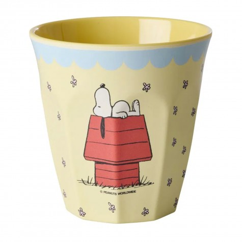 Bicchiere medio in melamina con Snoopy sulla cuccia |