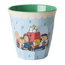 Bicchiere medio azzurro con Snoopy&Friends | Gallinasmilza