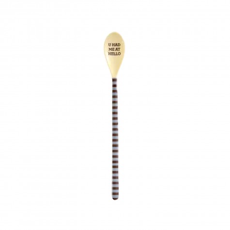 Cucchiaino lungo a righe con scritta U HAD ME AT HELLO |