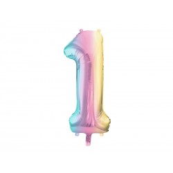 Palloncino compleanno numero 1 iridescente | Gallinasmilza