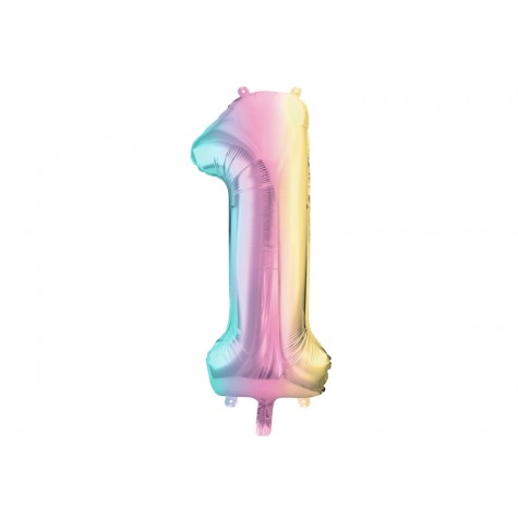 Palloncino compleanno numero 1 iridescente | Gallinasmilza
