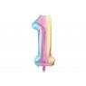 Palloncino compleanno numero 1 iridescente | Gallinasmilza