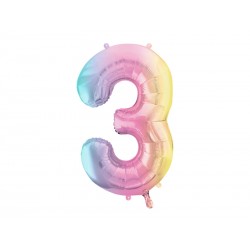 Palloncino compleanno numero 3 iridescente | Gallinasmilza