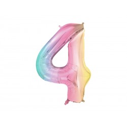 Palloncino compleanno numero 4 iridescente | Gallinasmilza