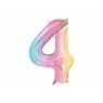 Palloncino compleanno numero 4 iridescente | Gallinasmilza