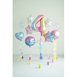 Palloncino compleanno numero 4 iridescente | Gallinasmilza 2