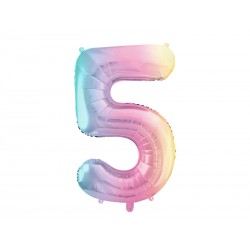Palloncino compleanno numero 5 iridescente | Gallinasmilza