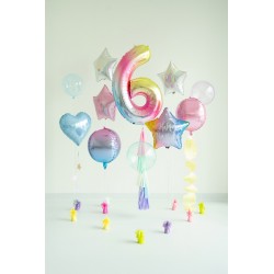 Palloncino compleanno numero 6 iridescente | Gallinasmilza 2
