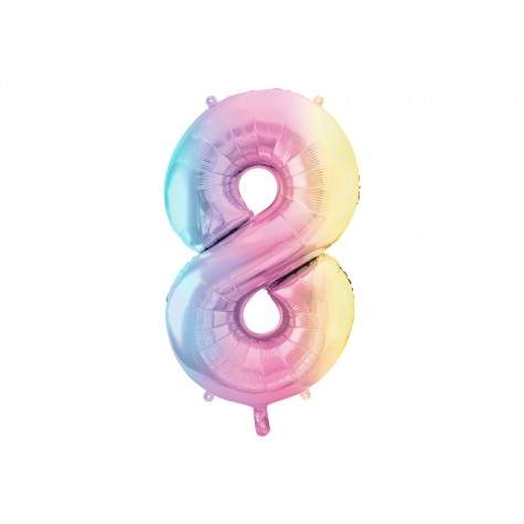 Palloncino compleanno numero 8 iridescente | Gallinasmilza