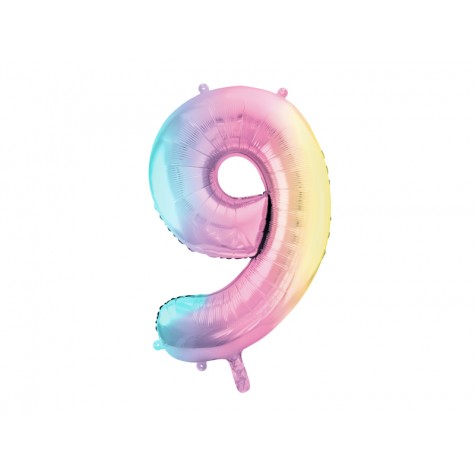 Palloncino compleanno numero 9 iridescente | Gallinasmilza