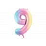 Palloncino compleanno numero 9 iridescente | Gallinasmilza