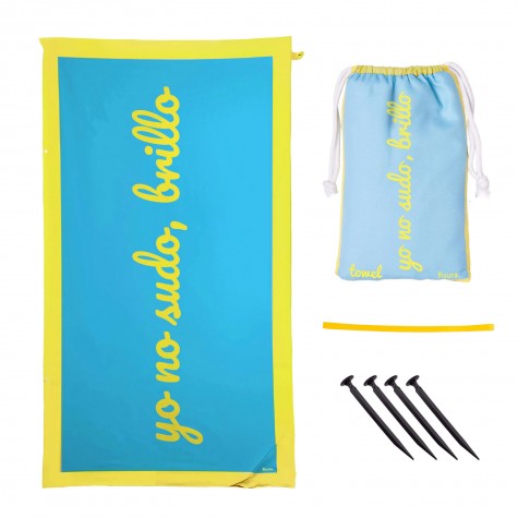 Telo mare in microfibra azzurro Io...