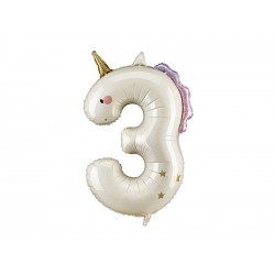 Palloncino compleanno numero 3 unicorno | Gallinasmilza