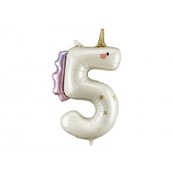 Palloncino compleanno numero 5 unicorno | Gallinasmilza