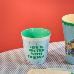 Bicchiere medio azzurro con Snoopy&Friends | Gallinasmilza 2