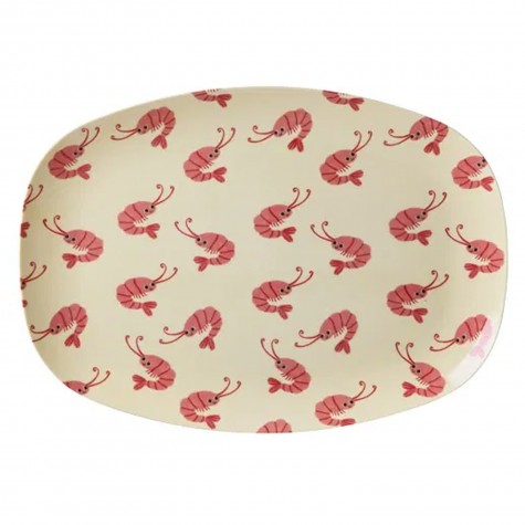 Piatto ovale in melamina con gamberetti | Gallinasmilza
