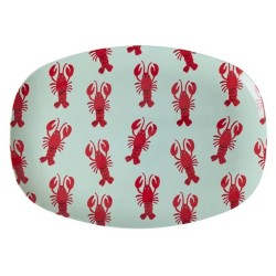 Piatto ovale azzurro con aragoste | Gallinasmilza
