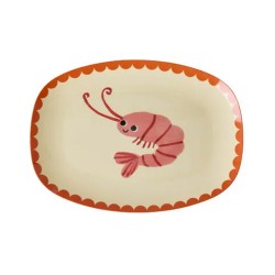 Piatto ovale da dolce con gamberetto | Gallinasmilza
