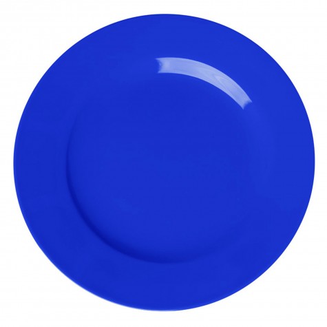 Piatto piano circolare in melamina blu | Gallinasmilza