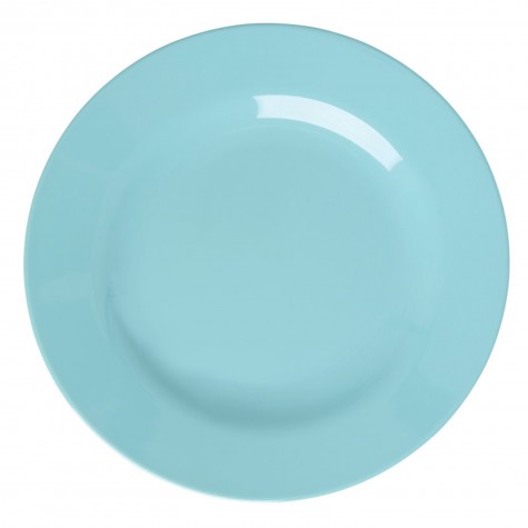 Piatto piano circolare in melamina celeste | Gallinasmilza