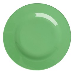 Piatto piano circolare in melamina verde | Gallinasmilza