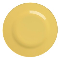 Piatto piano circolare in melamina gialla | Gallinasmilza