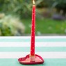 Candele rosse con cuoricini decorati | Gallinasmilza