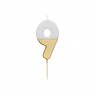 Candelina di compleanno dorata numero 9 | Gallinasmilza