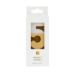 Candelina di compleanno dorata numero 5 | Gallinasmilza 2