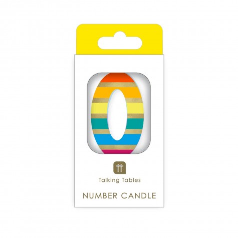 Candelina di compleanno arcobaleno numero 0 | Gallinasmilza