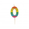Candelina di compleanno arcobaleno numero 0 | Gallinasmilza