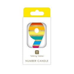 Candelina di compleanno arcobaleno numero 9 | Gallinasmilza 2
